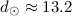Mathematical equation: $d_{\odot} \approx 13.2$