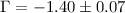 Mathematical equation: $\Gamma= -1.40 \pm 0.07$