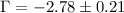 Mathematical equation: $\Gamma = -2.78 \pm 0.21$
