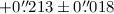 Mathematical equation: $+0\farcs213\pm0\farcs018$