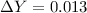 Mathematical equation: $\Delta Y=0.013$