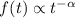 Mathematical equation: $f(t) \propto t^{-\alpha}$