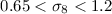 Mathematical equation: $0.65< \sigma_8< 1.2$