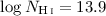 Mathematical equation: $\log N_{\rm \ion{H}{i}} = 13.9$