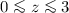 Mathematical equation: $0 \la z \la 3$