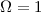 Mathematical equation: $\Omega=1$