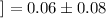 Mathematical equation: $] = 0.06 \pm 0.08$