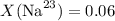 Mathematical equation: $X({\rm Na}^{23})=0.06$