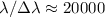 Mathematical equation: $\lambda/\Delta\lambda \approx 20 000$