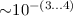 Mathematical equation: ${\sim}10^{-(3\dots4)}$