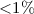 Mathematical equation: ${< }1\%$