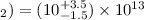 Mathematical equation: $_2)=(10^{+3.5}_{-1.5})\times 10^{13}$