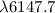 Mathematical equation: $\lambda 6147.7$