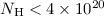 Mathematical equation: $N_{\rm H} < 4\times 10^{20}$