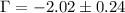 Mathematical equation: $\Gamma = -2.02\pm 0.24$