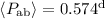 Mathematical equation: $\langle P_{\rm ab}\rangle=0.574^{\rm d}$
