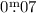 Mathematical equation: $0\fm07$