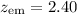 Mathematical equation: $z_{\rm em}=2.40$