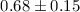 Mathematical equation: $0.68\pm 0.15$