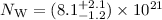 Mathematical equation: $N_{\rm W} = (8.1_{-1.2}^{+2.1}) \times 10^{21}$
