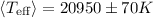 Mathematical equation: $\langle{T_{\rm eff}}\rangle=20 950\pm70{K}$
