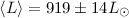 Mathematical equation: $\langle L\rangle=919\pm14 {L_{\odot}}$
