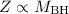 Mathematical equation: $Z\propto M_{\rm BH}$
