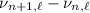 Mathematical equation: $\nu_{n+1,\ell}-\nu_{n,\ell}$
