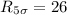 Mathematical equation: $R_{5\sigma} = 26$