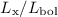 Mathematical equation: $L_{\rm x}/L_{\rm bol}$