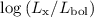 Mathematical equation: ${\log{(L_{\rm x}/L_{\rm bol})}}$