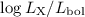 Mathematical equation: $\log L_{\rm X}/ L_{\rm bol}$