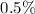 Mathematical equation: $0.5\%$