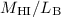 Mathematical equation: $M_{\rm HI}/L_{\rm B}$