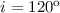 Mathematical equation: $i=120^{\rm o}$