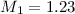 Mathematical equation: $M_1=1.23$