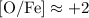 Mathematical equation: ${\rm [O/Fe] \approx +2}$