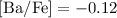 Mathematical equation: ${\rm [Ba/Fe] = -0.12}$