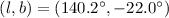 Mathematical equation: $(l,b)=(140.2\degr , -22.0\degr )$