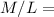Mathematical equation: $M/L =$