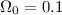 Mathematical equation: $\Omega_0 = 0.1$