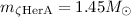 Mathematical equation: $m_{\zeta\rm Her A}=1.45 M_\odot$