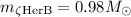 Mathematical equation: $m_{\zeta\rm Her B}=0.98 M_\odot$