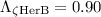 Mathematical equation: $\Lambda_{\zeta\rm Her B}=0.90$
