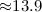 Mathematical equation: ${\approx} 13.9$
