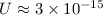 Mathematical equation: $U\approx3\times 10^{-15}$