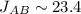 Mathematical equation: $J_{AB}\sim23.4$