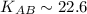 Mathematical equation: $K_{AB}\sim22.6$