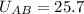 Mathematical equation: $U_{AB}=25.7$