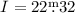 Mathematical equation: $I= 22\fm32$